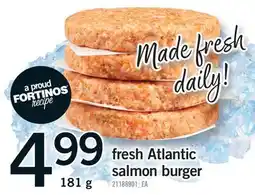 Fortinos FRESH ATLANTIC SALMON BURGER offer