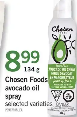 Fortinos CHOSEN FOODS AVOCADO OIL SPRAY offer