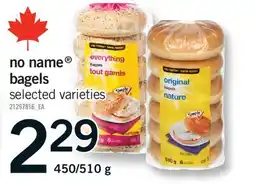 Fortinos NO NAME BAGELS, 450/510 G offer
