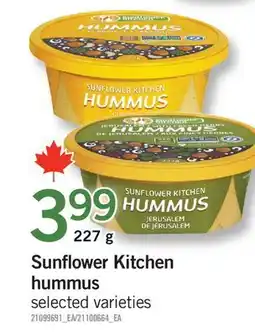 Fortinos SUNFLOWER KITCHEN HUMMUS offer