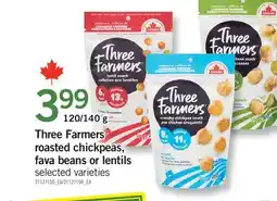 Fortinos THREE FARMERS ROASTED CHICKPEAS, FAVA BEANS OR LENTILS, 120/140 G offer