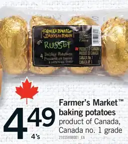 Fortinos FARMER'S MARKET BAKING POTATOES, 4'S offer