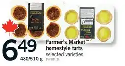 Fortinos FARMER'S MARKET HOMESTYLE TARTS, 480/510 g offer