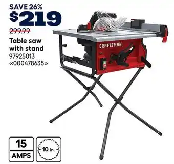 RONA Table saw with stand offer