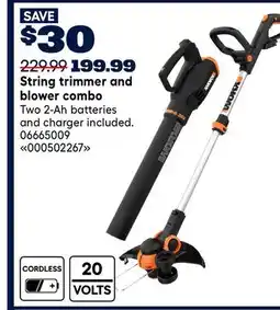 RONA WORX String trimmer and blower combo offer
