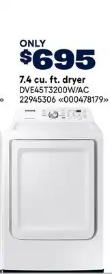 RONA Samsung 7.4 cu. ft. dryer offer