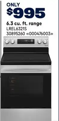 RONA LG 6.3 cu. ft. range offer