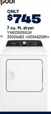RONA Whirlpool 7 cu. ft. dryer offer