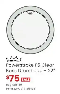 Long & McQuade POWERSTROKE P3 CLEAR BASS DRUMHEAD-22 offer