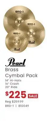 Long & McQuade PEARL BRASS CYMBAL PACK offer