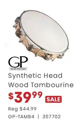 Long & McQuade GP SYNTHETIC HEAD WOOD TAMBOURINE offer