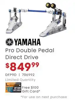 Long & McQuade YAMAHA PRO DOUBLE PEDAL DIRECT DRIVE offer