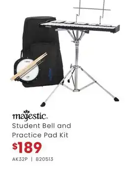 Long & McQuade MAJESTIC STUDENT BELL AND PRACTICE PAD KIT offer