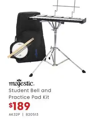 Long & McQuade MAJESTIC STUDENT BELL AND PRACTICE PAD KIT offer