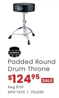 Long & McQuade MAPEX PADDED ROUND DRUM THRONE offer