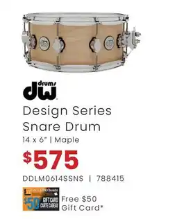 Long & McQuade DRUMS DW DESIGN SERIES SNARE DRUM offer