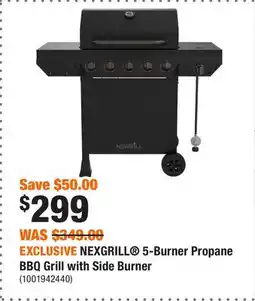 Home Depot EXCLUSIVE NEXGRILL 5-Burner Propane BBQ Grill with Side Burner offer