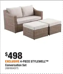 Home Depot EXCLUSIVE 4-PIECE STYLEWELL Conversation Set offer