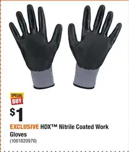 Home Depot EXCLUSIVE HDX Nitrile Coated Work Gloves offer