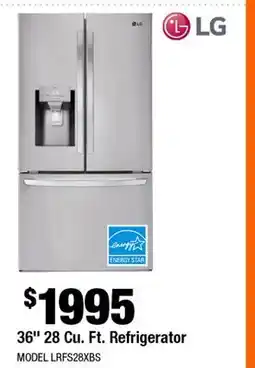 Home Depot 36 28 Cu. Ft. Refrigerator offer