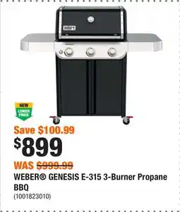 Home Depot WEBER GENESIS E-315 3-Burner Propane BBQ offer
