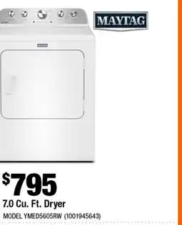 Home Depot 7.0 Cu. Ft. Dryer offer