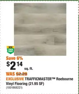 Home Depot EXCLUSIVE TRAFFICMASTER Roebourne Vinyl Flooring (21.95 SF) offer