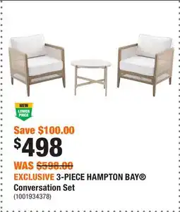 Home Depot EXCLUSIVE 3-PIECE HAMPTON BAY Conversation Set offer