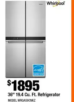 Home Depot 36 19.4 Cu. Ft. Refrigerator offer