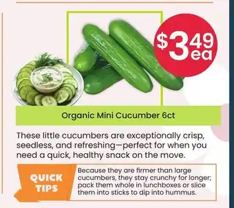 Healthy Planet Organic Mini Cucumber offer