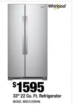 Home Depot 33 22 Cu. Ft. Refrigerator offer