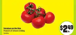FreshCo Tomatoes on the Vine Product of Ontario 5.49/kg offer