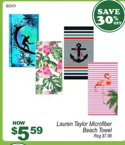 Oxford Mills Lauren Taylor Microfiber Beach Towel offer