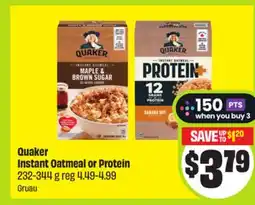 FreshCo Quaker Instant Oatmeal or Protein offer