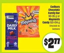 FreshCo Cadbury Chocolate Family Bar 90-95 g or Maynards Candy 150-154 g offer