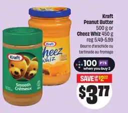 FreshCo Kraft Peanut Butter 500 g or Cheez Whiz 450 g offer