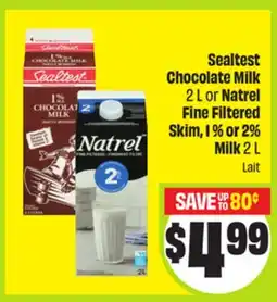 FreshCo Sealtest Chocolate Milk 2 L or Natrel Fine Filtered Skim, 1% or 2%6 Milk offer