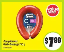 FreshCo Compliments Garlic Sausage offer