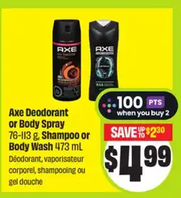 FreshCo Axe Deodorant or Body Spray 76-113 g, Shampoo or Body Wash 473 mL offer