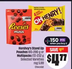 FreshCo Hershey's Stand Up Pouches 165-290 g or Multipacks 172-232 g offer