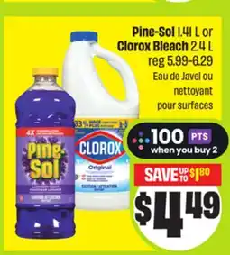 FreshCo Pine-Sol 1.41 L or Clorox Bleach 2.4 L offer