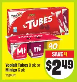 FreshCo Yoplait Tubes 8 pk or Minigo 6 pk Yogourt offer