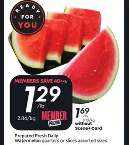 Sobeys Prepared Fresh Daily Watermelon offer