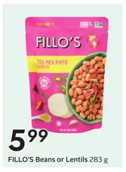 Sobeys FILLO'S Beans or Lentils offer
