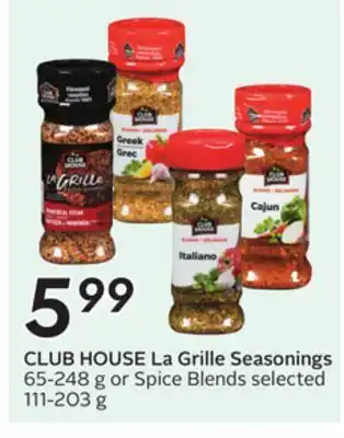 Sobeys CLUB HOUSE La Grille Seasonings offer