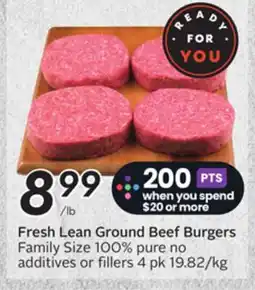 Sobeys Fresh Lean Ground Beef Burgers offer