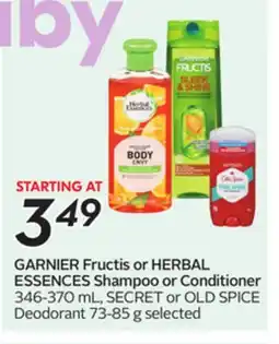 Sobeys GARNIER Fructis or HERBAL ESSENCES Shampoo or Conditioner offer