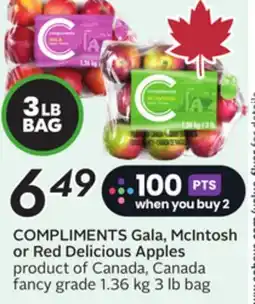 Sobeys COMPLIMENTS Gala, McIntosh or Red Delicious Apples offer
