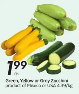 Sobeys Green, Yellow or Grey Zucchini offer