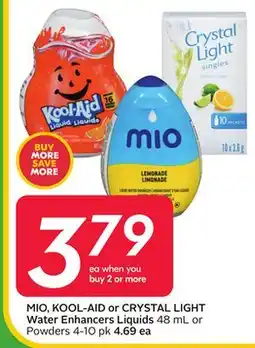Sobeys MIO, KOOL-AID or CRYSTAL LIGHT Water Enhancers Liquids offer